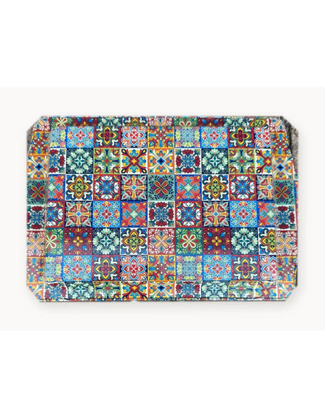 Tin Rolling Tray — Colorful Mosaic Tin Rolling Tray — Colorful Mosaic
