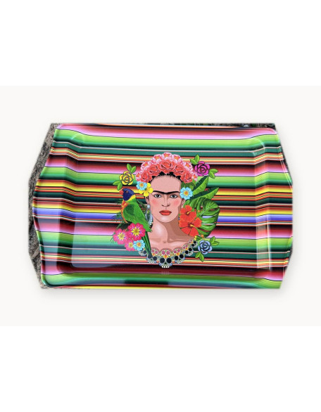 Tin Rolling Tray — Colorful Portrait & Stripes