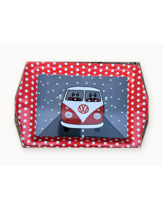 Tin Rolling Tray — Red Retro Van