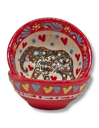  Mini 3" Red Elephant Bowl 