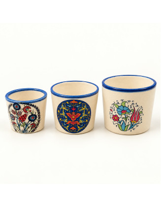 Hand-Painted Mini Ceramic Planter Set of 3