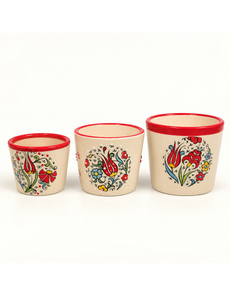 Hand-Painted Mini Ceramic Planter Set of 3