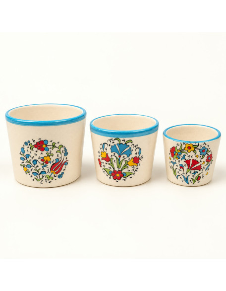Hand-Painted Mini Ceramic Planter Set of 3