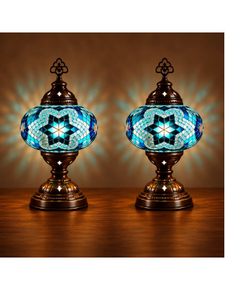 Set of 2 Table Lamps 5" Glass