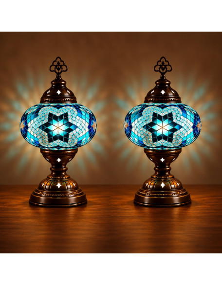 Set of 2 Table Lamps 5" Glass