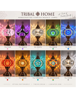 Mosaic Table Lamps 6" Glass