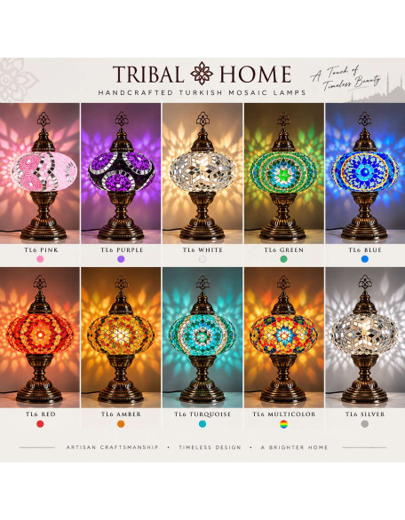 Mosaic Table Lamps 6" Glass