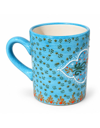 Exclusive Lace Design Hand-painted Mug — Light Blue