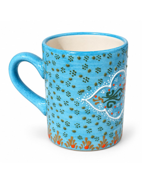 Exclusive Lace Design Hand-painted Mug — Light Blue