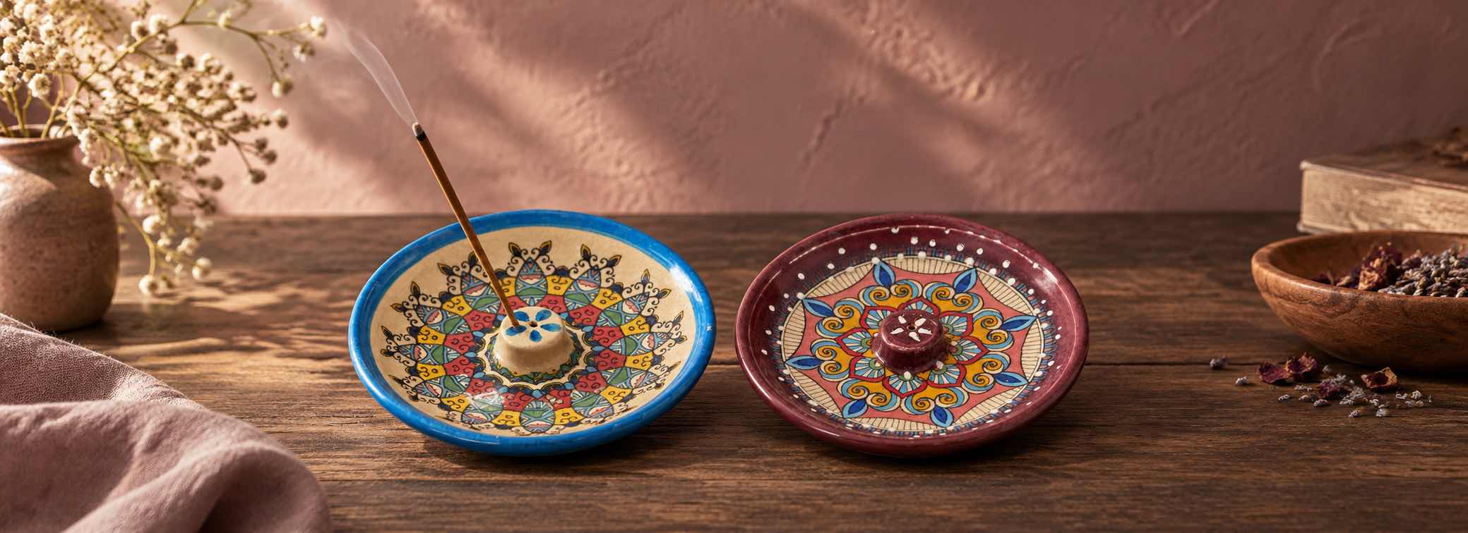 Hand-Painted Incense Holders — handcrafted collection